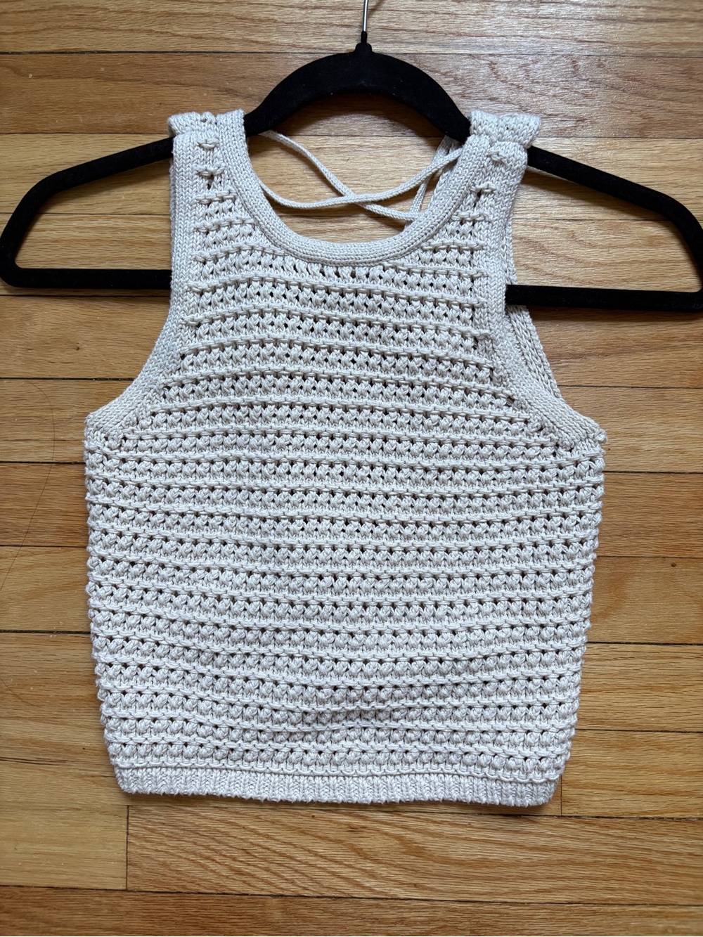 American eagle Knit strappy back tank Cream Beige